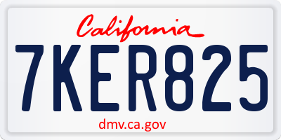 CA license plate 7KER825
