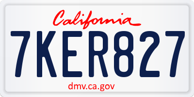 CA license plate 7KER827