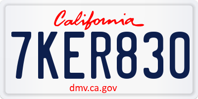 CA license plate 7KER830