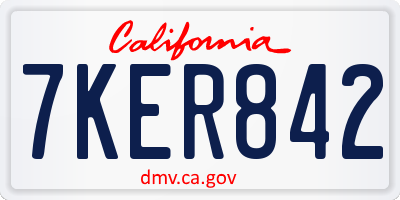 CA license plate 7KER842