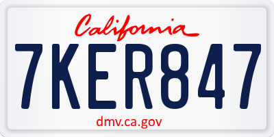 CA license plate 7KER847