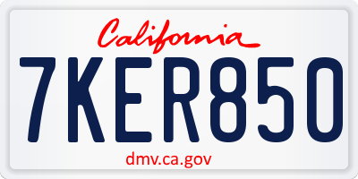 CA license plate 7KER850