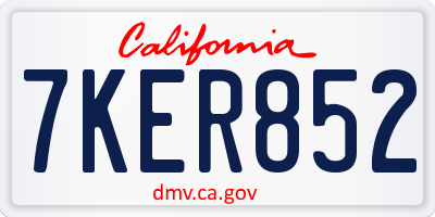 CA license plate 7KER852