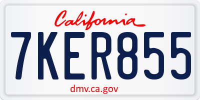 CA license plate 7KER855