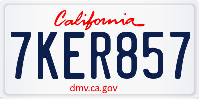 CA license plate 7KER857
