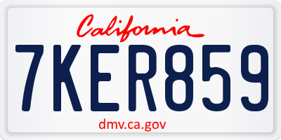 CA license plate 7KER859