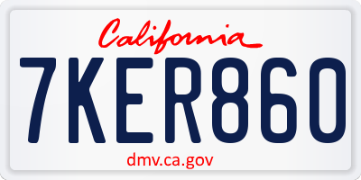 CA license plate 7KER860