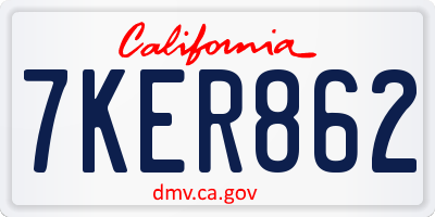 CA license plate 7KER862