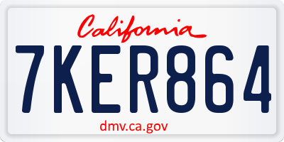 CA license plate 7KER864