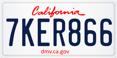 CA license plate 7KER866