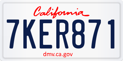 CA license plate 7KER871