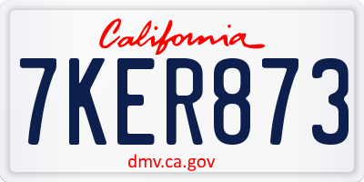 CA license plate 7KER873