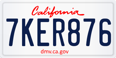 CA license plate 7KER876