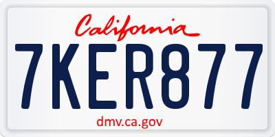 CA license plate 7KER877