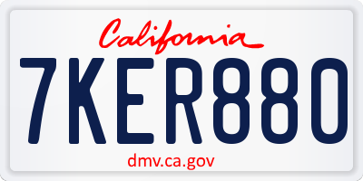 CA license plate 7KER880