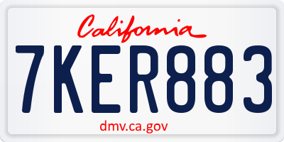 CA license plate 7KER883
