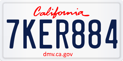 CA license plate 7KER884