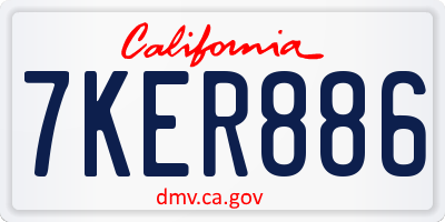 CA license plate 7KER886