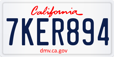 CA license plate 7KER894