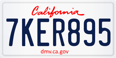 CA license plate 7KER895
