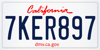 CA license plate 7KER897