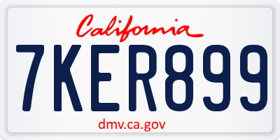 CA license plate 7KER899