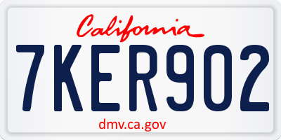 CA license plate 7KER902