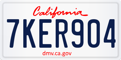 CA license plate 7KER904