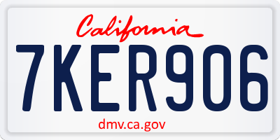 CA license plate 7KER906