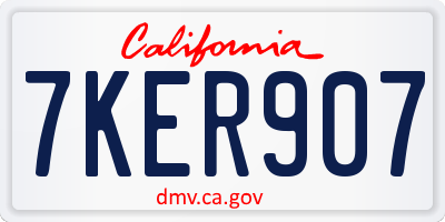 CA license plate 7KER907