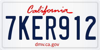 CA license plate 7KER912