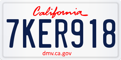 CA license plate 7KER918