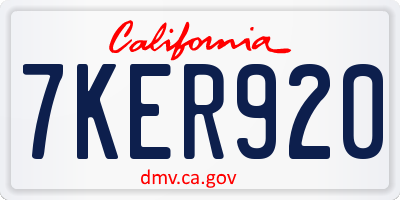 CA license plate 7KER920