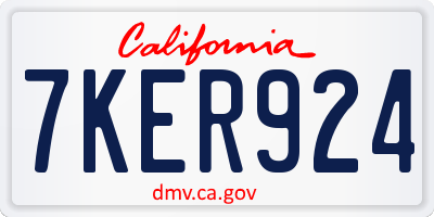 CA license plate 7KER924