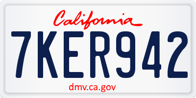 CA license plate 7KER942