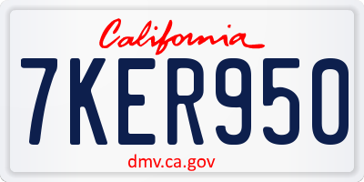 CA license plate 7KER950