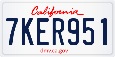 CA license plate 7KER951