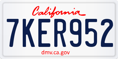 CA license plate 7KER952