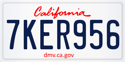 CA license plate 7KER956