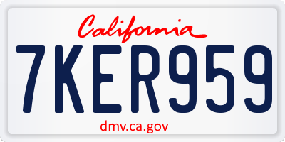 CA license plate 7KER959