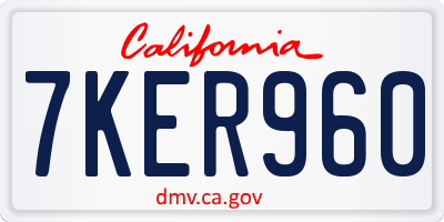 CA license plate 7KER960