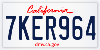 CA license plate 7KER964
