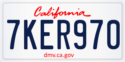 CA license plate 7KER970