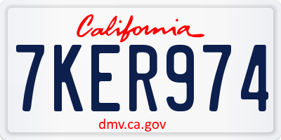 CA license plate 7KER974