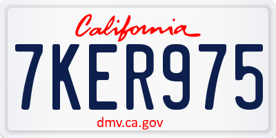 CA license plate 7KER975