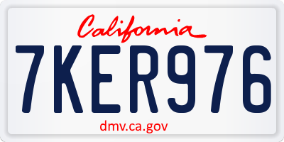 CA license plate 7KER976