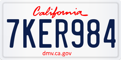 CA license plate 7KER984