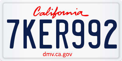CA license plate 7KER992