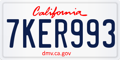 CA license plate 7KER993