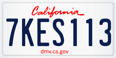 CA license plate 7KES113